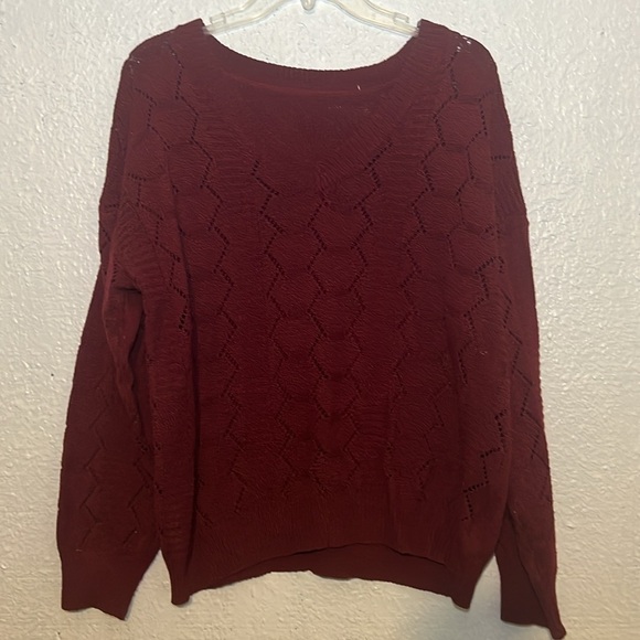 Shein Curve maroon knitted sweater size 1X - Picture 2 of 8